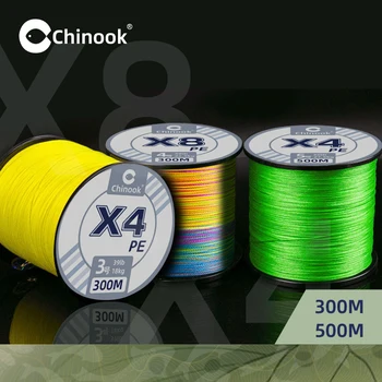 Леска плетеная Chinook Multifilament Carp Fly 4/8 Нити 300 м 500 м Многоцветный спиннинг Extreme PE Strong Weave