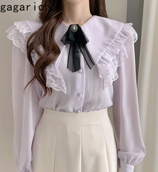 Gagarich, Корейская рубашка с длинным рукавом, Женская Осень-Зима 2023, Новая шифоновая блузка Sweet Girl, Уникальная Французская блузка в специальной нише, топ