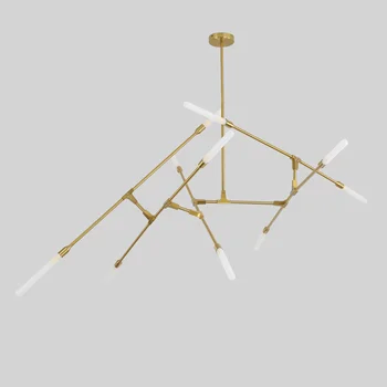золотой подвесной светильник европейская люстра паук хрустальное железо современный мини-бар промышленное освещение роскошная дизайнерская столовая