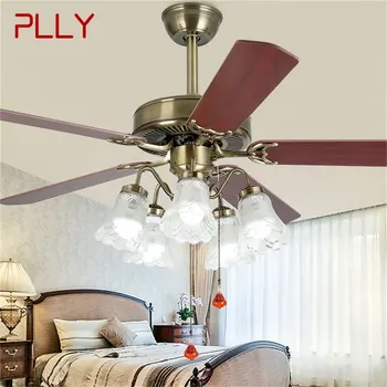 Потолочный вентилятор PLLY, большая 52-дюймовая лампа с дистанционным управлением, Современный простой светодиодный светильник для домашней гостиной