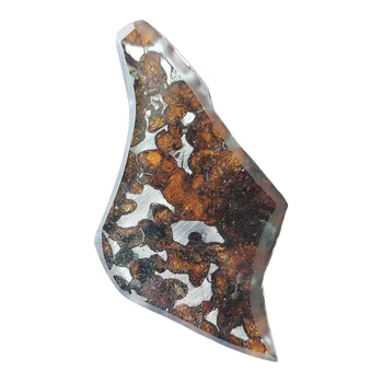 17,1 г оливковых метеоритовых ломтиков SERICHO Pallasite, коллекция нарезанных из натурального метеоритного материала - Из Кении - TA253