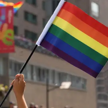 1шт Радужный флаг ЛГБТ 90x150 см Баннеры для гей-парада лесбиянок Флаг Гордости ЛГБТ Полиэстер Красочный Радужный флаг Для украшения