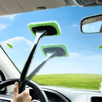Набор щеток для мытья окон автомобиля, средство для чистки лобового стекла внутри салона, автоматический стеклоочиститель с длинной ручкой, Автомобильные аксессуары