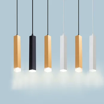 Подвесной светильник Nordic LED мощностью 5 Вт, подвесной светильник с длинной трубкой, подвесной светильник с квадратной трубкой, подвесной светильник для магазина, бара, гостиной, кухни, островного декора.