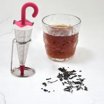 Фильтр для чая из нержавеющей стали, устройство для заварки чая из нержавеющей стали, Зонтичная форма, Термостойкая фильтрующая сетка для пищевых продуктов для сыпучих