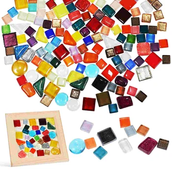 Разноцветная Мозаичная плитка Расходные материалы для поделок Стеклянные шарики Поделки DIY Заплатки Галька Хрустальные нашивки