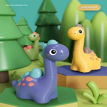 Детские игрушечные машинки в подарок для детей 1-3 лет, мультяшные развивающие игрушки Press and Go, машинки с откидывающимися назад игрушками для малышей, автомобиль с динозавром