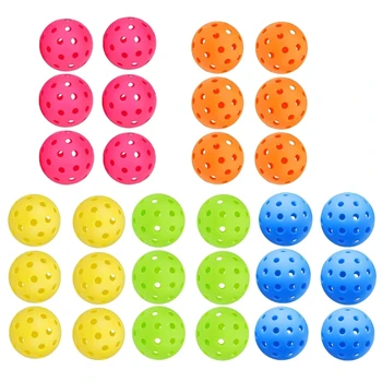 Шарики для пиклбола, 6 упаковок шариков для пиклбола с сетчатым мешком, уличные шарики для пиклбола F2TC